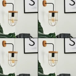 Lampes Vintages & Rétros-hofstein Applique murale Hodne Brun, Noir, 1 lumière