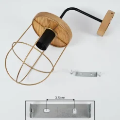 Lampes Vintages & Rétros-hofstein Applique murale Hodne Brun, Noir, 1 lumière