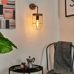 Lampes Vintages & Rétros-hofstein Applique murale Hodne Brun, Noir, 1 lumière