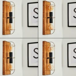 Lampes Dorées-hofstein Applique murale Hodne Écru, Noir, 2 lumières