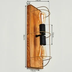 Lampes Dorées-hofstein Applique murale Hodne Écru, Noir, 2 lumières