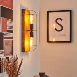 Lampes Dorées-hofstein Applique murale Hodne Écru, Noir, 2 lumières