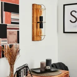 Lampes Dorées-hofstein Applique murale Hodne Écru, Noir, 2 lumières