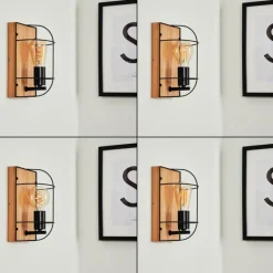 Lampes Vintages & Rétros-hofstein Applique murale Hodne Écru, Noir, 1 lumière