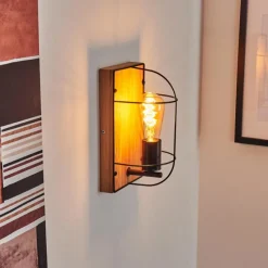 Lampes Vintages & Rétros-hofstein Applique murale Hodne Écru, Noir, 1 lumière