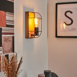 Lampes Vintages & Rétros-hofstein Applique murale Hodne Écru, Noir, 1 lumière