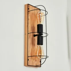 Lampes Vintages & Rétros-hofstein Applique murale Hodne Écru, Noir, 2 lumières