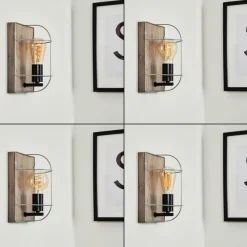 Lampes Vintages & Rétros-hofstein Applique murale Hodne Gris, Écru, Noir, 1 lumière