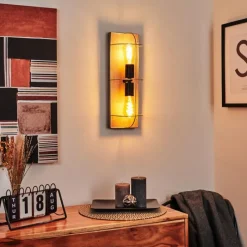 Lampes Vintages & Rétros-hofstein Applique murale Hodne Gris, Écru, Noir, 2 lumières