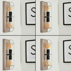 Lampes Vintages & Rétros-hofstein Applique murale Hodne Gris, Écru, Noir, 2 lumières