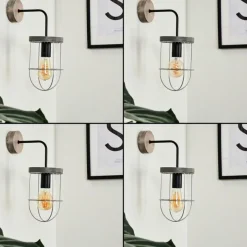 Lampes Vintages & Rétros-hofstein Applique murale Hodne Gris, Noir, 1 lumière