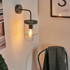 Lampes Vintages & Rétros-hofstein Applique murale Hodne Gris, Noir, 1 lumière