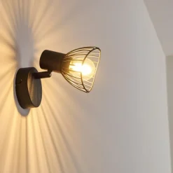 hofstein Applique murale Holbol Noir, 1 lumière