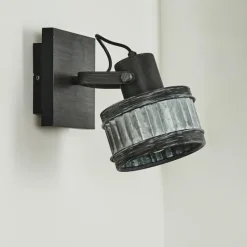 Lampes Vintages & Rétros-hofstein Applique murale Holsa Noir, 1 lumière