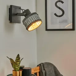 Lampes Vintages & Rétros-hofstein Applique murale Holsa Noir, 1 lumière