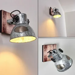 Lampes Vintages & Rétros-hofstein Applique murale Hora Bois clair, Argenté, 1 lumière