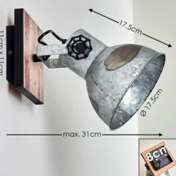 Lampes Vintages & Rétros-hofstein Applique murale Hora Bois clair, Argenté, 1 lumière