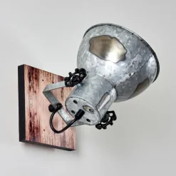 Lampes Vintages & Rétros-hofstein Applique murale Hora Bois clair, Argenté, 1 lumière