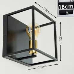 Lampes Dorées-hofstein Applique murale Ibusuki Or, Laiton, Noir, 1 lumière