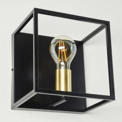 Lampes Dorées-hofstein Applique murale Ibusuki Or, Laiton, Noir, 1 lumière