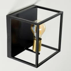 Lampes Dorées-hofstein Applique murale Ibusuki Or, Laiton, Noir, 1 lumière