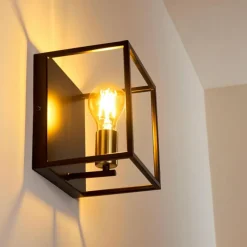 Lampes Dorées-hofstein Applique murale Ibusuki Or, Laiton, Noir, 1 lumière