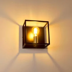 Lampes Dorées-hofstein Applique murale Ibusuki Or, Laiton, Noir, 1 lumière