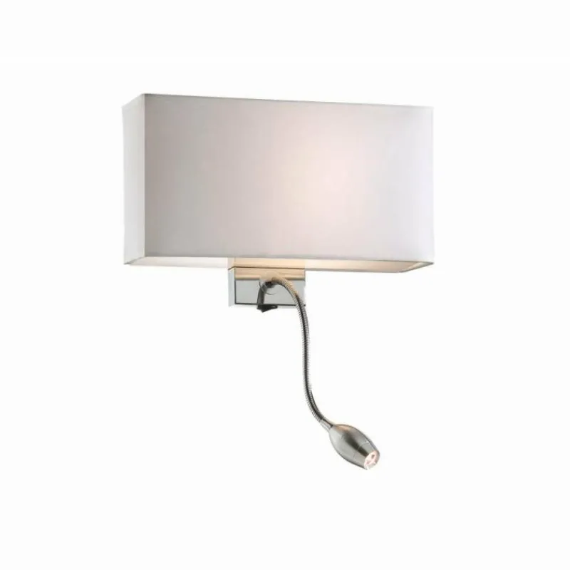 Lampes En Tissu-Luminaires Ideallux Applique murale Ideal Lux HOTEL LED Chrome, 1 lumière