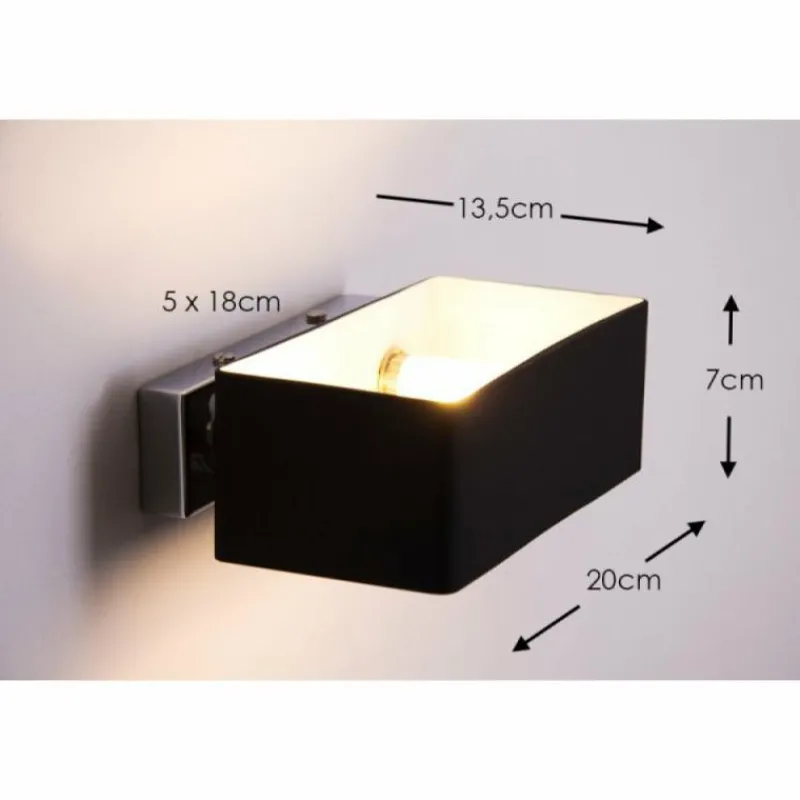 Luminaires Ideallux Applique murale Ideallux BOX AP2 Noir, 2 lumières