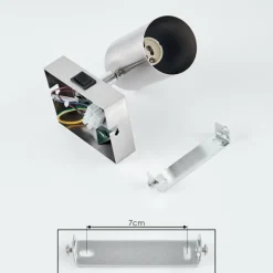 Luminaires Scandinaves-hofstein Applique murale Javel Chrome, Nickel mat, 1 lumière