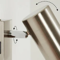 Luminaires Scandinaves-hofstein Applique murale Javel Chrome, Nickel mat, 1 lumière