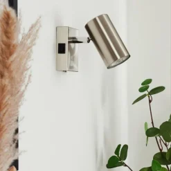 Luminaires Scandinaves-hofstein Applique murale Javel Chrome, Nickel mat, 1 lumière