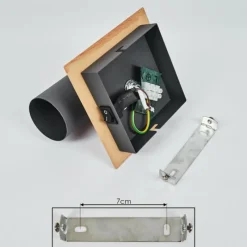 Lampes En Bois-hofstein Applique murale Javel Gris, Couleur bois, Noir, 1 lumière