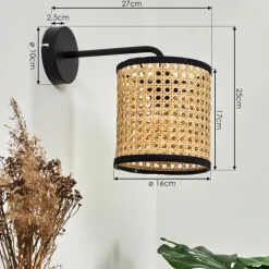 Style Boho-Chic-hofstein Applique murale Jonas Noir, 1 lumière