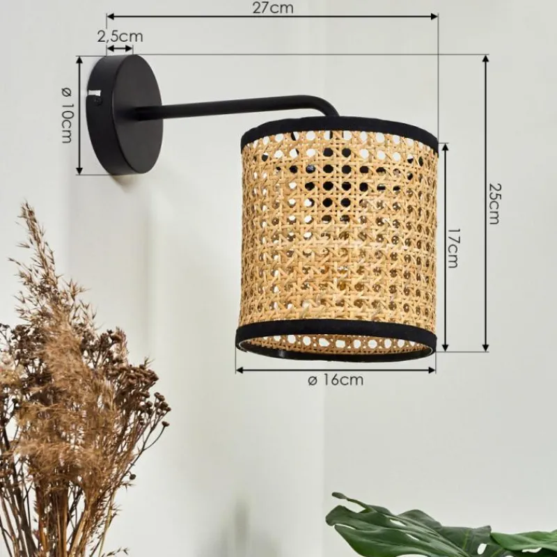 Style Boho-Chic-hofstein Applique murale Jonas Noir, 1 lumière