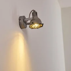 Lampes Industrielles-hofstein Applique murale Jonsered LED Gris, Noir, Pierre, 1 lumière