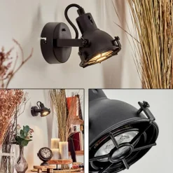 hofstein Applique murale Jonsered LED Noir, 1 lumière