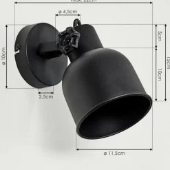 Lampes Dorées-hofstein Applique murale Juliboy Noir, 1 lumière