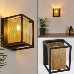 Lampes Dorées-hofstein Applique murale Kabul Noir, 1 lumière