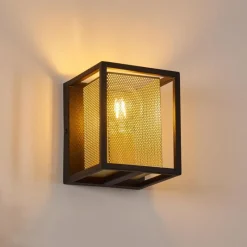 Lampes Dorées-hofstein Applique murale Kabul Noir, 1 lumière