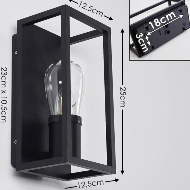 hofstein Applique murale Karlsborg Noir, 1 lumière