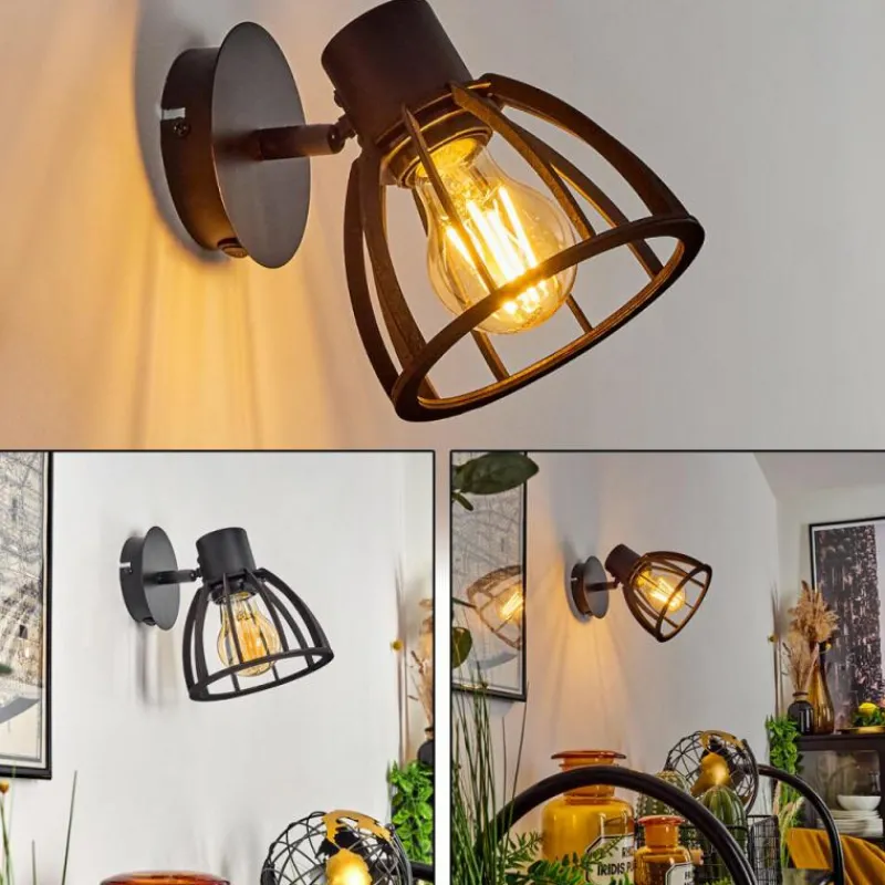 Lampes Industrielles-hofstein Applique murale Kaurila Noir, 1 lumière