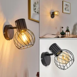 hofstein Applique murale Kenia Gris, Noir, 1 lumière