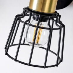 Lampes Vintages & Rétros-hofstein Applique murale Kesao Laiton, Noir, 1 lumière