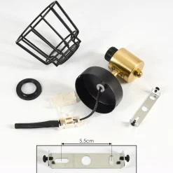 Lampes Vintages & Rétros-hofstein Applique murale Kesao Laiton, Noir, 1 lumière