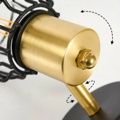 Lampes Vintages & Rétros-hofstein Applique murale Kesao Laiton, Noir, 1 lumière