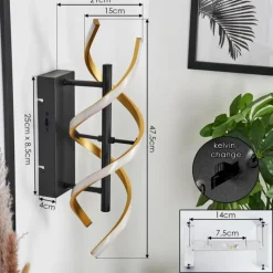 hofstein Applique murale Khovet LED Noir, 1 lumière