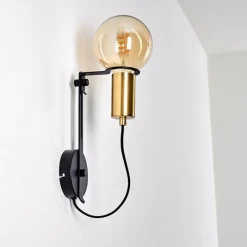 Lampes Dorées-hofstein Applique murale Kirehito Or, Laiton, Noir, 1 lumière