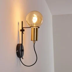 Lampes Dorées-hofstein Applique murale Kirehito Or, Laiton, Noir, 1 lumière