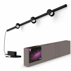 Luminaires Philips Applique murale Kit de base Philips Hue Perifo LED Noir, 3 lumières, Changeur de couleurs